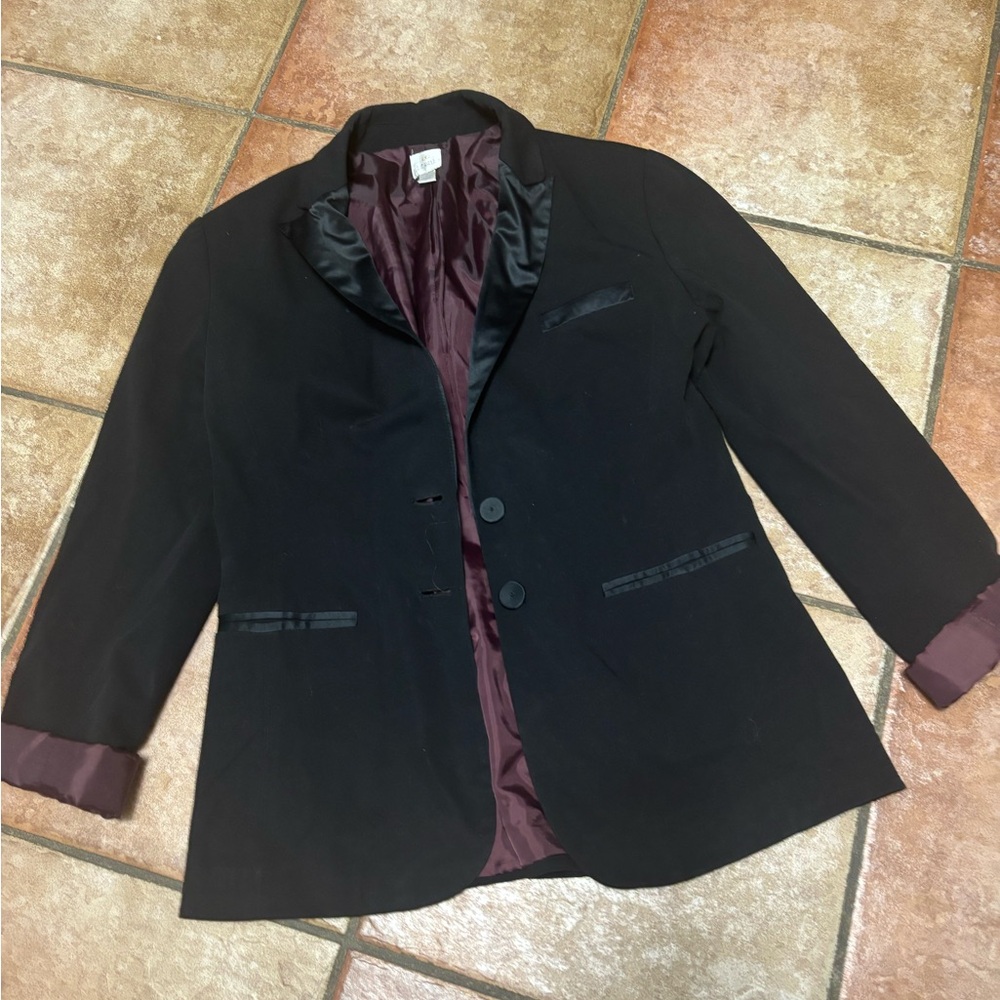 LC Lauren Conrad Black Jacket with Purple Lining